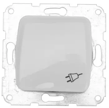 Розетка KRANZ KR-78-0216 DEA 1-ая керамика с/з с крышкой с/у 16А мех. белая