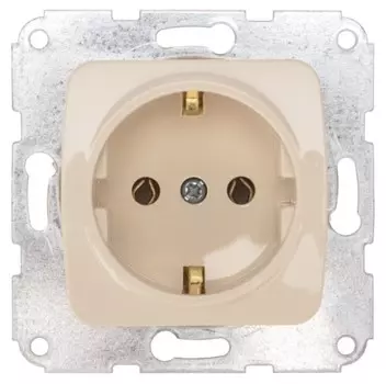Розетка KRANZ KR-78-0245 DEA 1-ая керамика с/з с/у 16А мех. бежевая