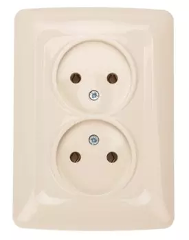 Розетка KRANZ KR-78-0249 DEA 2-ая керамика б/з с/у 10А бежевая