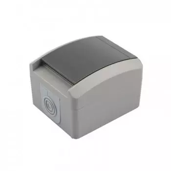 Розетка KRANZ KR-78-0612 одноместная (керамика) INDUSTRIAL IP54 с заземлением, о/у, серая