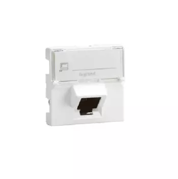 Розетка Legrand 076505 Программа Mosaic - RJ 45, категория 6, FTP 45°, 2 модуля, белый