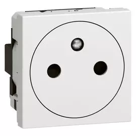 Розетка Legrand 077132 Программа Mosaic - 2К+З, с автоматическими клеммами, 2 модуля, белая