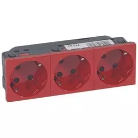 Розетка Legrand 077282 - Программа Mosaic - трехпостовая, 2К+3 под углом 45°, с механической блокировкой