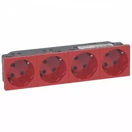 Розетка Legrand 077283 - Программа Mosaic - четырехпостовая, 2К+3 под углом 45°, с механической блок