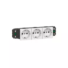 Розетка Legrand 077403 - Программа Mosaic - трехпостовая, 2К+3, для установки в кабель-канале, автоматические клеммы, стандартная