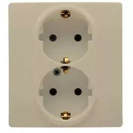 Розетка Legrand 672323 Etika - 2 x 2К+З, немецкий стандарт, 16 А, 250 В~, слоновая кость