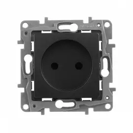 Розетка Legrand 672634 Etika - 2К со шторками, немецкий стандарт, винтовые зажимы, 16 А, 250 В~, антрацит