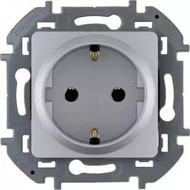 Розетка Legrand 673722 Inspiria алюминий 2К+З - немецкий стандарт - 16 А - 250 В