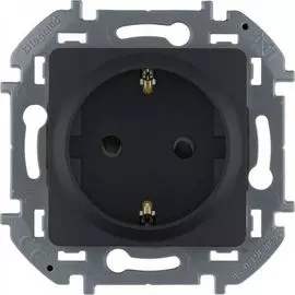 Розетка Legrand 673733 Inspiria антрацит 2К+З со шторками - немецкий стандарт - 16 А - 250 В
