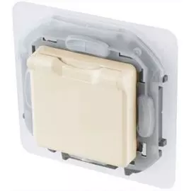 Розетка Legrand 673741 Inspiria слоновая кость 2К+З IP 44 с откидной крышкой и шторками - немецкий стандарт - 16 А - 250 В