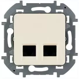 Розетка Legrand 673841 Inspiria слоновая кость двойная RJ 45 - категория 6 - UTP