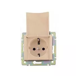 Розетка Legrand 695614 Valena CLASSIC - 2К+З, немецкий стандарт, с крышкой, слоновая кость