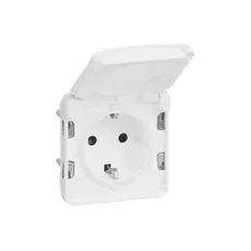 Розетка Legrand 70722 Plexo Arctic 2К+З с заземлением немецкий стандарт 16А (белая)