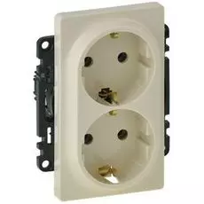 Розетка Legrand 753227 Valena LIFE DIY, 2-ая с/з, безвинт.зажим, слоновая кость