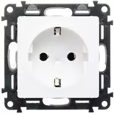 Розетка Legrand 753421 Valena LIFE - 2К+З 16А 250В с лицевой панелью, безвинтовые зажимы, белая
