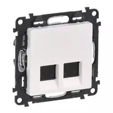 Розетка Legrand 753441 Valena LIFE - 2xRJ45 Кат.5е UTP, с лицевой панелью, белая