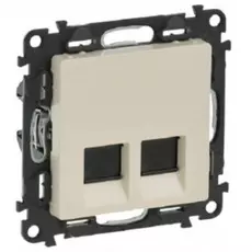 Розетка Legrand 753541 Valena LIFE - 2xRJ45 Кат.5е UTP, с лицевой панелью, слоновая кость