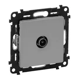 Розетка Legrand 753651 Valena LIFE - TV c топологией "звезда" 0-2400 МГц, с лицевой панелью, алюминий