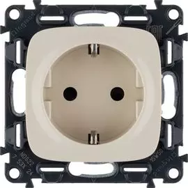 Розетка Legrand 753824 Valena ALLURE - силовая 2К+З 16А 250В с лицевой панелью, винтовые зажимы, слоновая кость