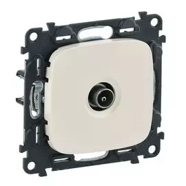 Розетка Legrand 753860 Valena ALLURE - ТВ оконечная 10дБ 0-862 МГц, с лицевой панелью, слоновая кость