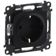 Розетка Legrand 753931 Valena ALLURE DIY, 1-ая с/з, безвинт.зажим, антрацит