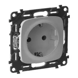Розетка Legrand 753935 Valena ALLURE - силовая 2К+З 16А 250В, винтовые зажимы, алюминий