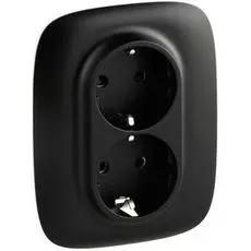 Розетка Legrand 753936 Valena ALLURE DIY, 2-ая с/з с защитными шторками, безвинт.зажим, антрацит