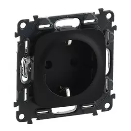 Розетка Legrand 753945 Valena ALLURE - силовая 2К+З 16А 250В, винтовые зажимы, антрацит
