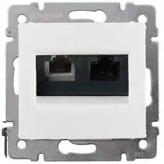 Розетка Legrand 770080 телефон/компьютер RJ11+RJ45 в рамку ,категория 5е белая
