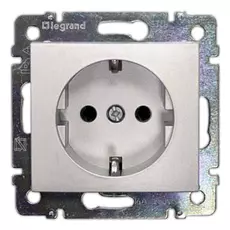 Розетка Legrand 770120 Valena с заземлением, в рамку, 2К+З,16А, 250В, IP20 (алюминий)