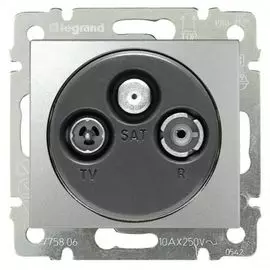 Розетка Legrand 770135 Valena CLASSIC - TV-FM-SAT, звезда, 1.5 дБ, 2400 МГц, алюминий