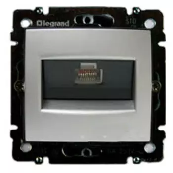 Розетка Legrand 770230 Valena информационная RJ 45, категория 5e, UTP, 1 выход, с захватами, IP20 (алюминий)