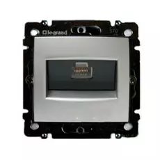 Розетка Legrand 770242 Valena CLASSIC - RJ45, Cat. 6, UTP, 1 выход, монтаж на винтах, алюминий