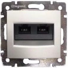 Розетка Legrand 770247 Valena 2ХRJ 45, UTP, алюм..