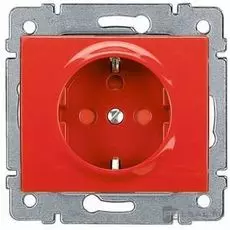 Розетка Legrand 771029 Galea Life с/з c механической блокировкой, красная панель