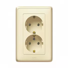 Розетка Legrand 773727 Cariva - 2х2К+3, немецкий стандарт, 16 А, 250 В~, слоновая кость