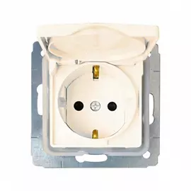 Розетка Legrand 773745 Cariva - 2К+3, с защитными шторками, IP 44, 16 А, 250 В~, слоновая кость