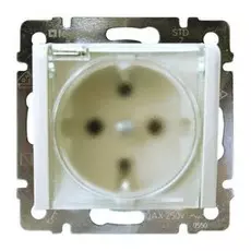 Розетка Legrand 774220 Valena с заземлением, с крышкой и защитными шторками, 2К+3,16А, 250В, IP44 (белая)