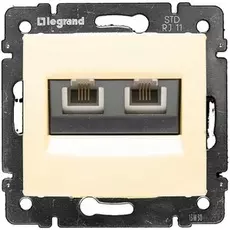 Розетка Legrand 774339 Valena CLASSIC - RJ11, 4 контакта, 2 выхода, слоновая кость