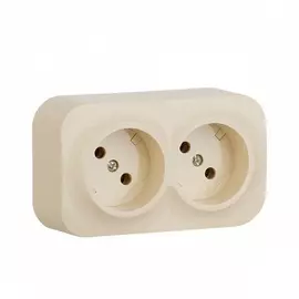 Розетка Legrand 782261 Quteo - 2 x 2К без шторок, 16 A, 250 В~, IP 20, слоновая кость