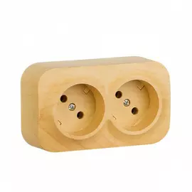 Розетка Legrand 782281 Quteo - 2 x 2К без шторок, 16 A, 250 В~, IP 20, дерево