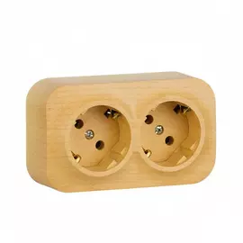 Розетка Legrand 782293 Quteo - 2 x 2К+З без шторок, 16 A, 250 В~, IP 20, дерево