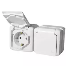 Розетка Legrand 782323 2-я с/з с шт IP44 (белая)