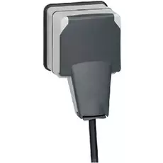 Розетка Legrand 90465 Plexo с/з с крышкой с системой "lock 66", накладная, IP66 (серый)