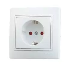 Розетка Lezard 701-0202-124 СП Мира с заземл. з/ш бел/бел.