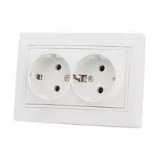 Розетка Lezard 701-0202-127 СП Мира с заземл. керам. бел/бел.