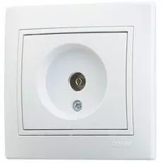 Розетка Lezard 701-0202-129 СП Мира проходн. бел/бел.