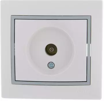 Розетка Lezard 701-0215-130 Mira телевизионная оконечная TV СП 16А IP20 с сер. вставкой бел.