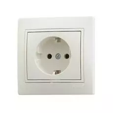 Розетка Lezard 701-0303-122 СП Мира с заземл. керам. крем/крем