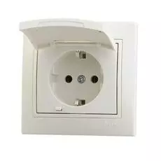 Розетка Lezard 701-0303-123 СП Мира с заземл. с крыш. керам.